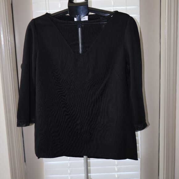 Elegant St. John Black V-Neck Top – Medium - Picture 1 of 7
